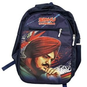 Novex 16" Boys Backpack Sidhu Moosewala Graphic Multicolor Water Bottle Pocket